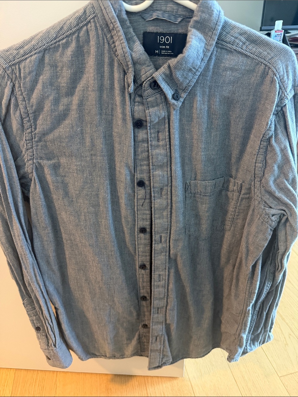 1901 Men’s Light Blue Button-Down Corduroy Shirt